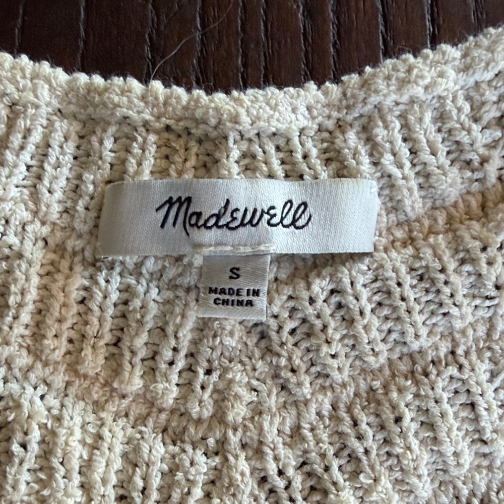 Madewell Textured Cream Tank Top/Sweater Vest - Picture 2 of 3